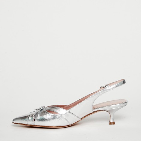 Slingback 1481 in pelle argento