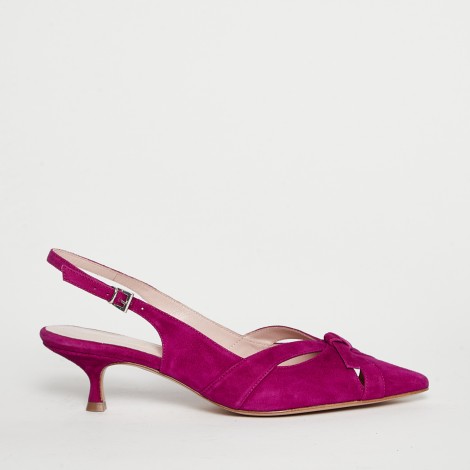 Slingback 1481 i pelle scamosciata fucsia