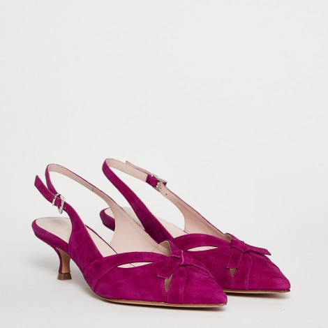 Slingback 1481 i pelle scamosciata fucsia