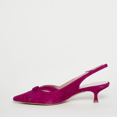 Slingback 1481 i pelle scamosciata fucsia