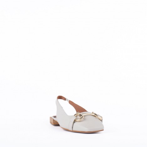 Slingback in pelle natural