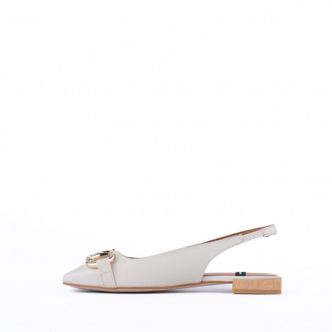 Slingback in pelle natural