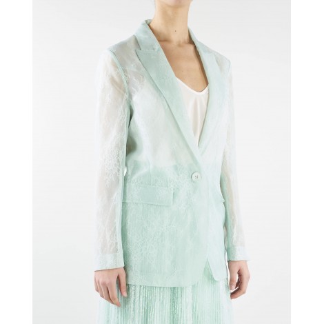 TWIN SET Giacca blazer in organza e pizzo Twinset