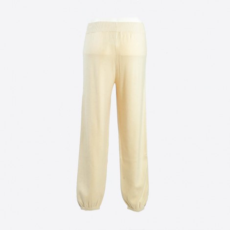 Pantalone sport in viscosa burro e cammello