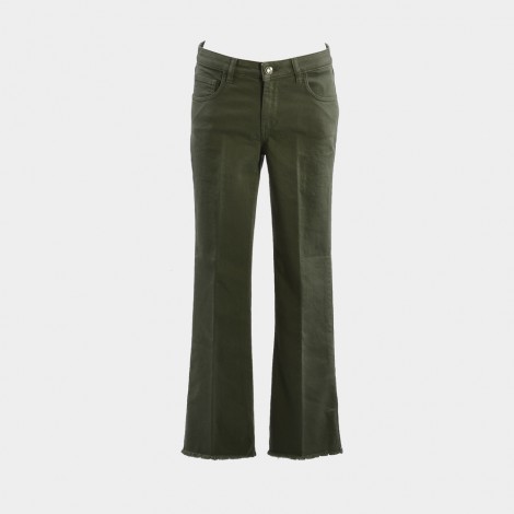 Pantalone jeans in cotone verde