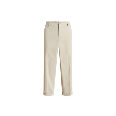 Pantaloni in gabardina con risvolto