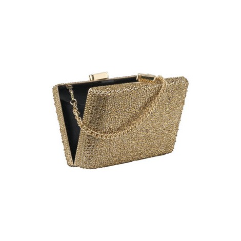 Clutch in cristalli con catenella a scomparsa