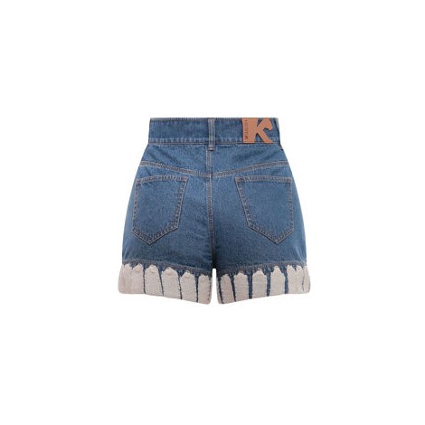 Shorts in denim con profili in cotone