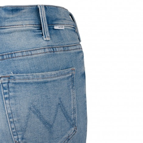 Jeans a zampetta sfrangettata azzurro chiaro