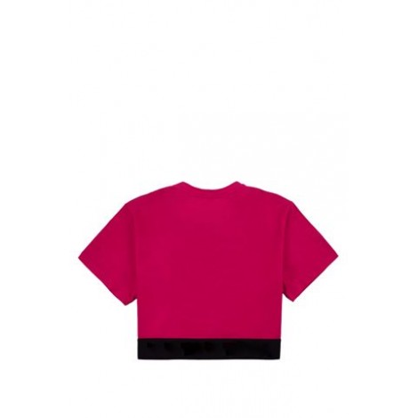 T-SHIRT CROP CON ELASTICO LOGATO