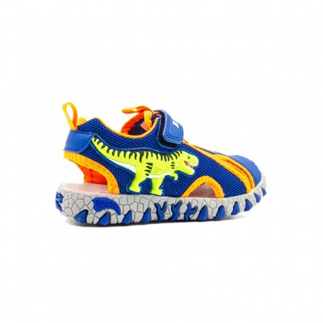 Sandalo Bambino Blu/arancio BULL BOYS Pelle