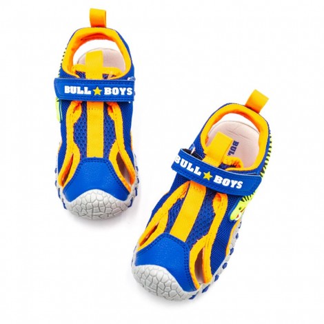 Sandalo Bambino Blu/arancio BULL BOYS Pelle