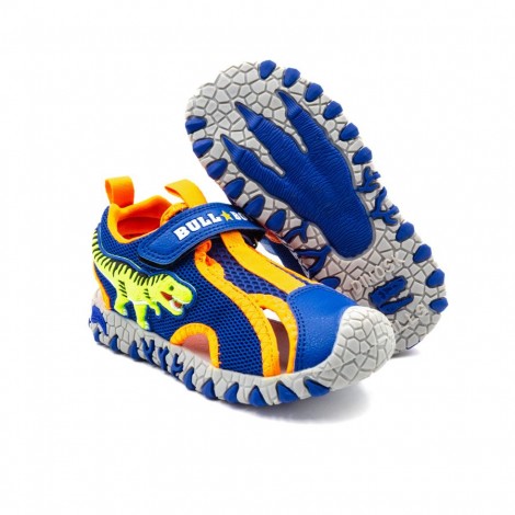 Sandalo Bambino Blu/arancio BULL BOYS Pelle