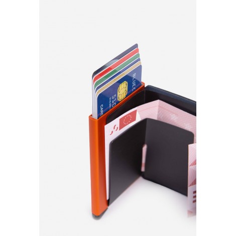 SECRID Porta carte Miniwallet Matte Nightblue & Orange