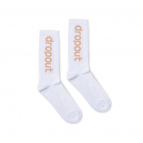 dropout Vertical Logo Socks Beige