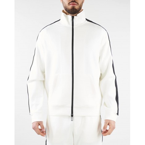 EMPORIO ARMANI Felpa full zip in double jersey con tape logo Emporio Armani