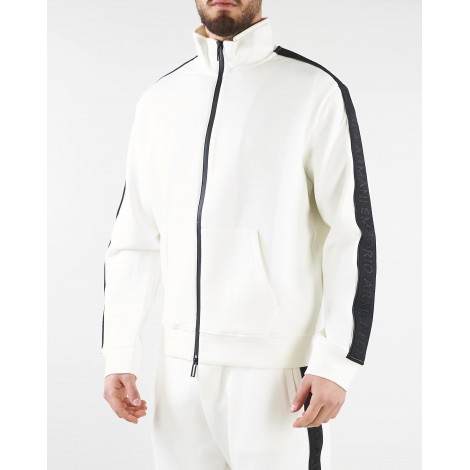 EMPORIO ARMANI Felpa full zip in double jersey con tape logo Emporio Armani