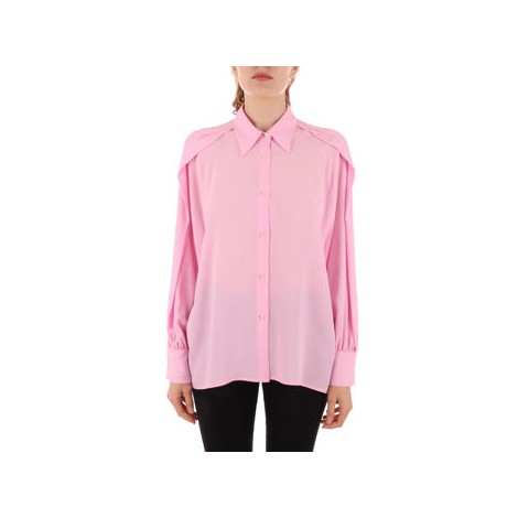 Camicia rosa con pieghe