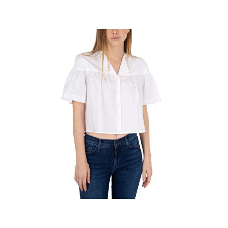 Camicia crop bianco