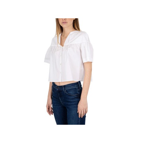 Camicia crop bianco