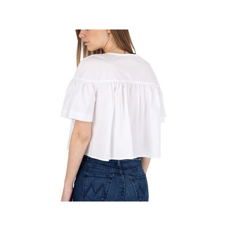 Camicia crop bianco