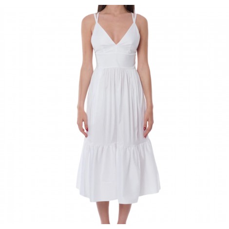 MAX MARA BEACHWEAR ABITO AQUILA SMANICATO IN MISTO COTONE BIANCO 32210638600007