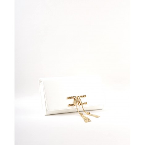 ELISABETTA FRANCHI Borsa pouch grande con placca Elisabetta Franchi