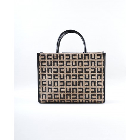 ELISABETTA FRANCHI Borsa shopper piccola in rafia Elisabetta Franchi