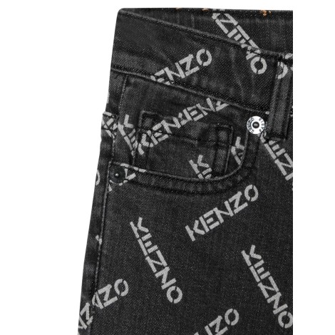 kenzo allover logo jeans