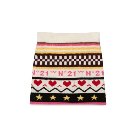 n°21 allover jacquard knit skirt