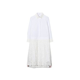 thom browne pleated bottom shirtdress