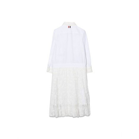 thom browne pleated bottom shirtdress