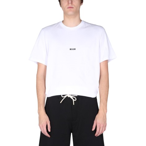 msgm t-shirt with lettering logo print