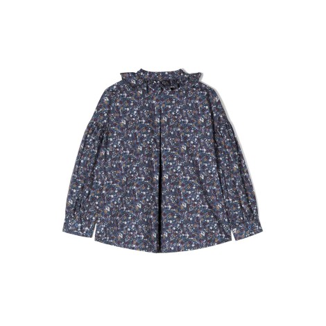 il gufo m/l shirt flowers and ruffle collar