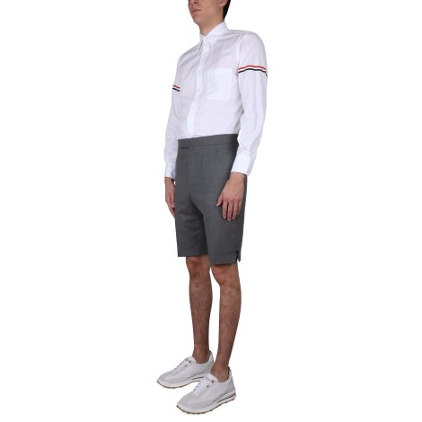 thom browne overcheck pattern bermuda shorts