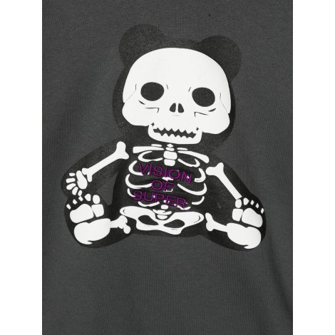 vision of super pandy skeleton print hoodie