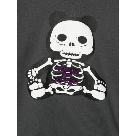 vision of super pandy skeleton print hoodie