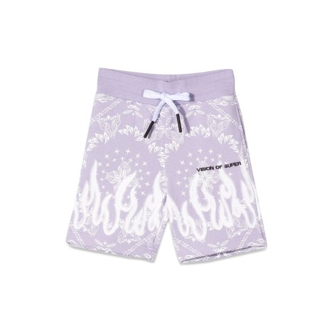 vision of super lilac shorts kids with bandana print