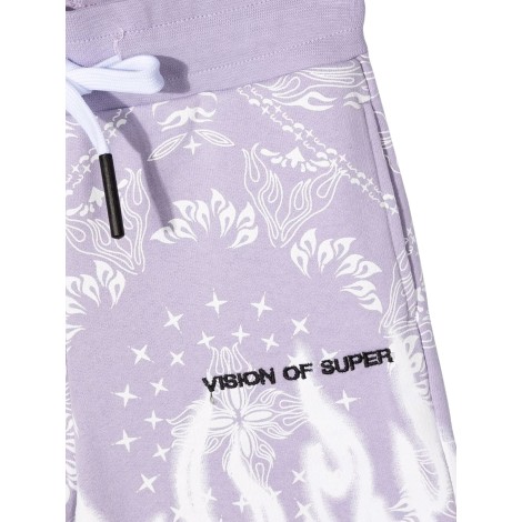 vision of super lilac shorts kids with bandana print