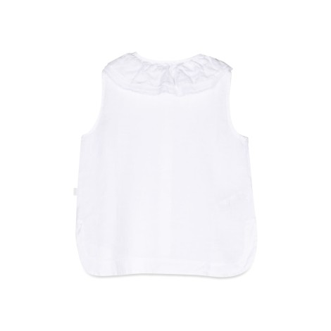 il gufo sleeveless shirt ruffle collar