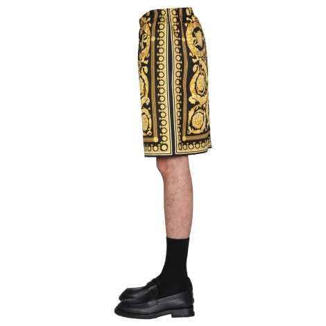 versace shorts with baroque print