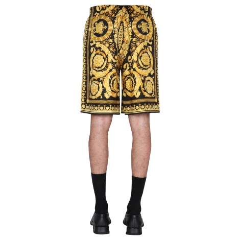 versace shorts with baroque print