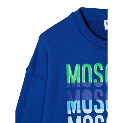 moschino felpa in cotone con logo