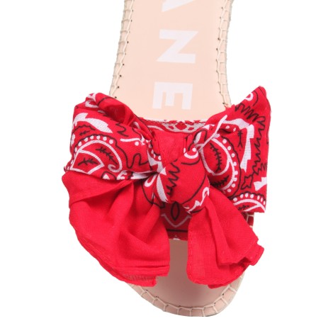 manebi low sandals with bandana bow