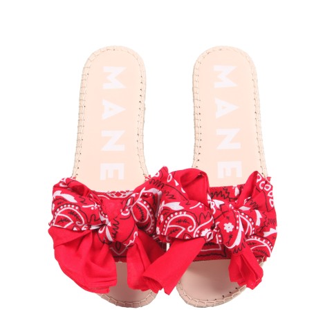 manebi low sandals with bandana bow