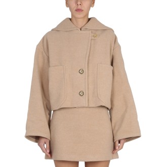 patou short wool coat