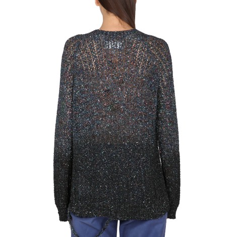 maison margiela sequined battered knit sweatshirt