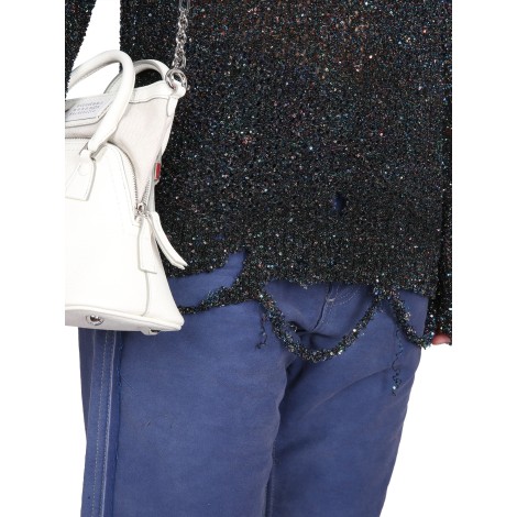 maison margiela sequined battered knit sweatshirt