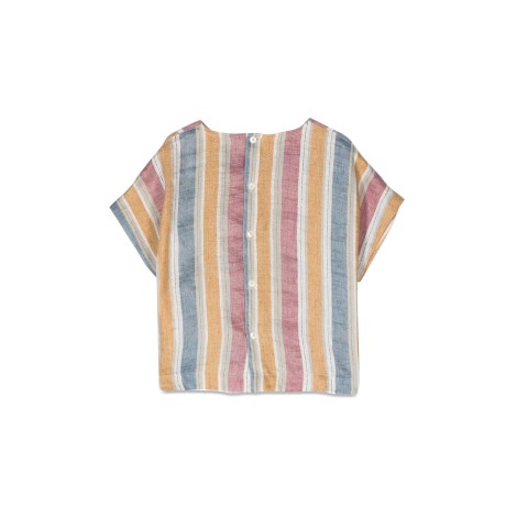 il gufo striped short sleeve blouse