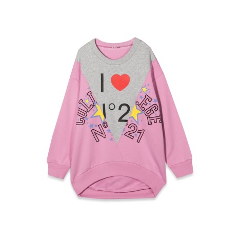 n°21 crewneck sweatshirt logo and heart